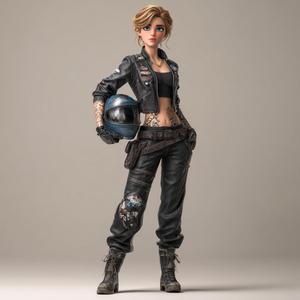 🏍️👑 Cinderella Rebel – Biker Chic Collector's Edition (One-Piece STL)