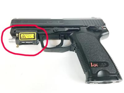 Adjustable laser pointer at Heckler & Koch USP / Justierbarer Laserpointer an Heckler & Koch USP