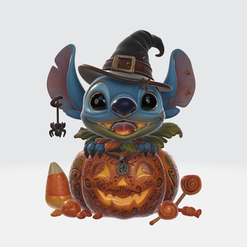 Stitch Halloween Pumpkin Witch