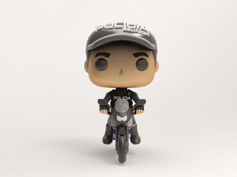 FUNKO POLICE ECUADOR WITH MOTORCYCLE