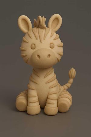 Cute Baby Zebra – Kawaii Sitting Zebra 3D Model STL for Printing