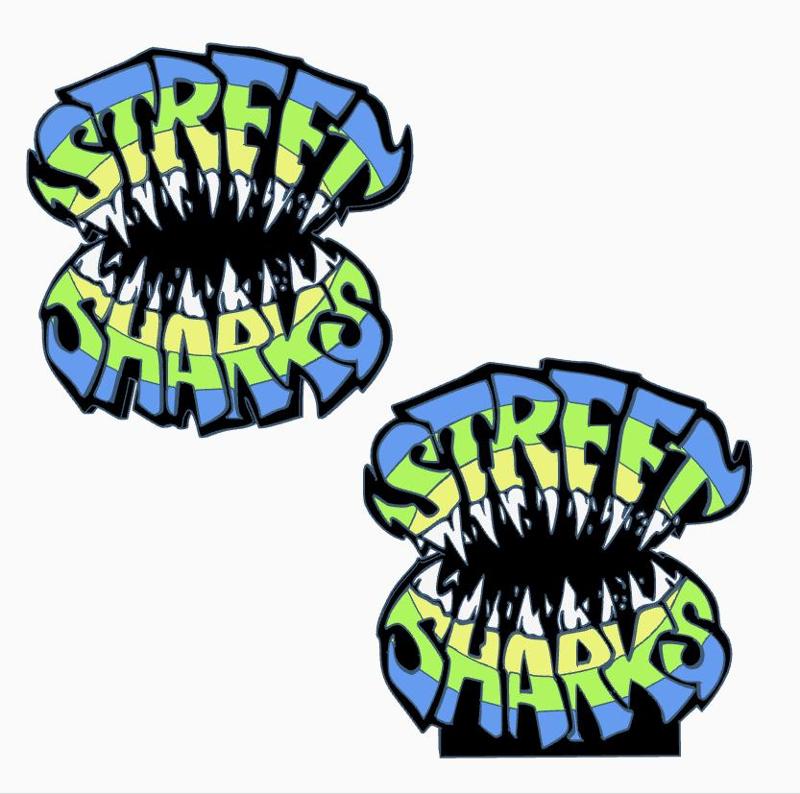 2x STREET SHARKS V2 Logo Display by MANIACMANCAVE3D