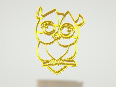 Owl on a branch, сookie cutter + DXF