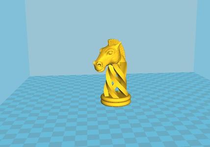 Knight Remix Fusion - Spiral Chess + OpenScad Chess
