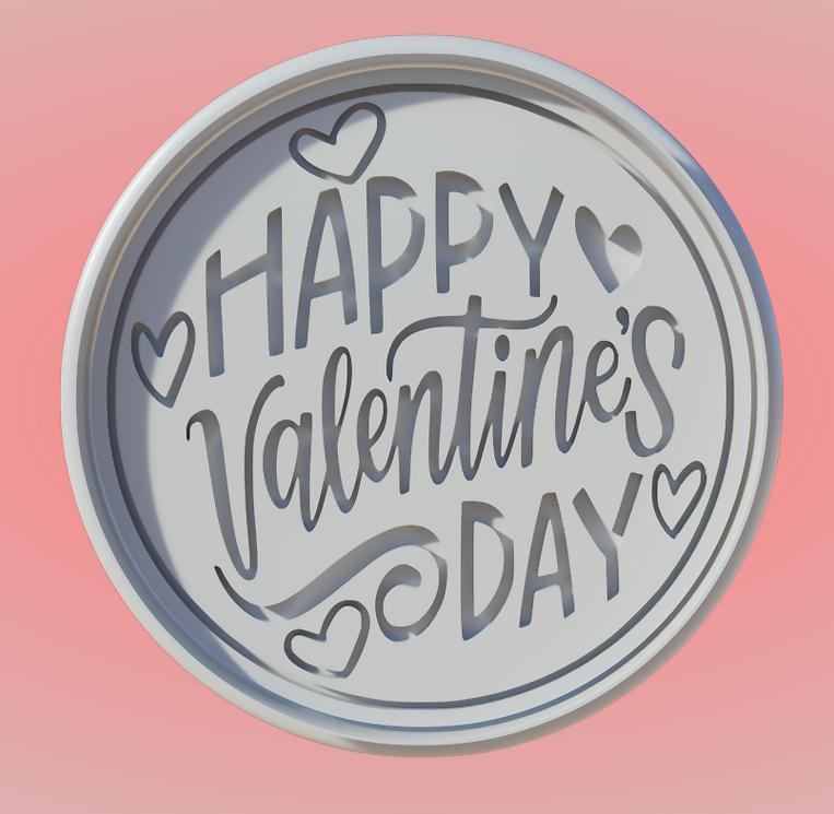 Round Happy Valentine's Day Cookie Cutter and Stamp - Sweet Circles of Love!