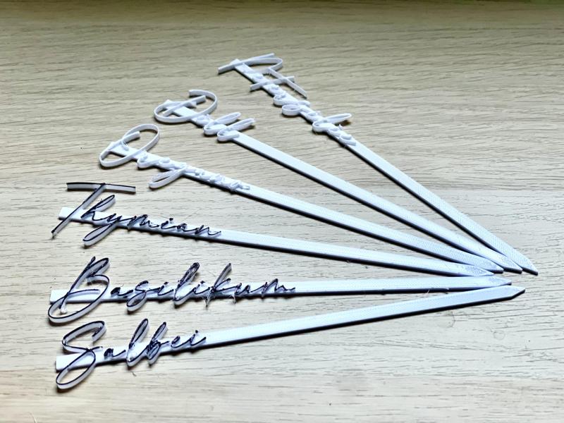 Planting labels for herbs Set of 18 - German - Version 1