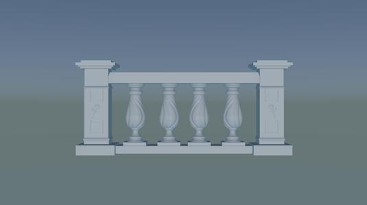 Stone balustrade 3D