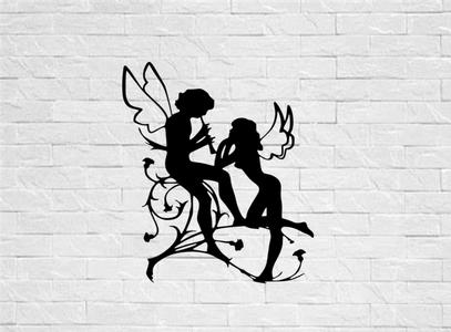 fairies in love in the garden butterfly wall decoration wall decoration realistic art
