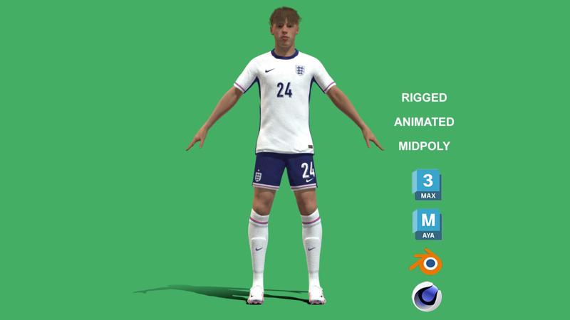 3D Rigged Cole Palmer England Euro 2024