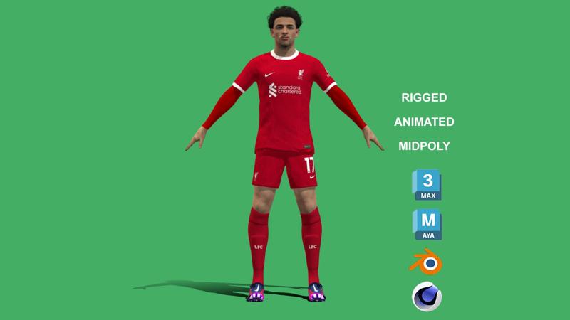 3D Rigged Curtis Jones Liverpool 2024