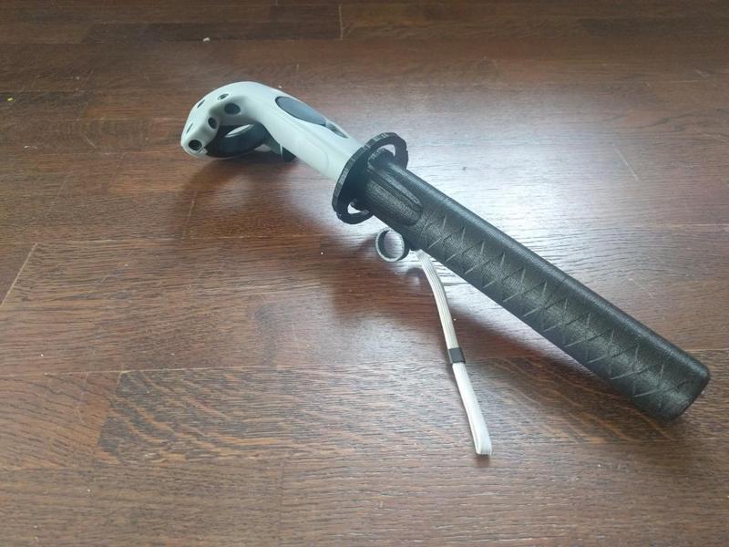 HTC Vive Controller Sword Handle for Katana X (with tsuba)