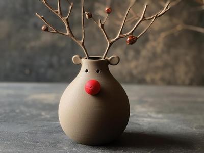 Festive Reindeer Vase - Decor for the Holidays! 