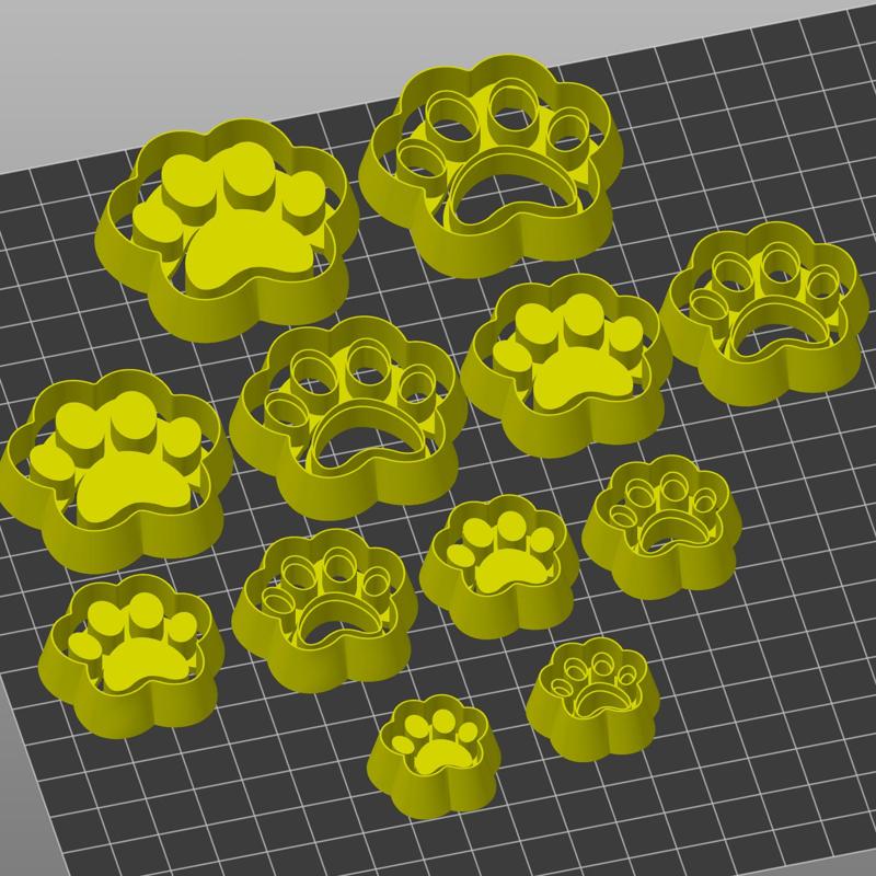 Paw print stamp/cutter - made for polymer clay