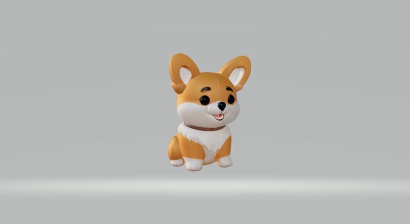 Welsh Corgi Doggo Pop 3D Model