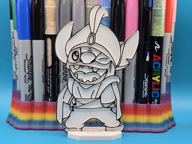Stitch Aladdin Coloring Craft
