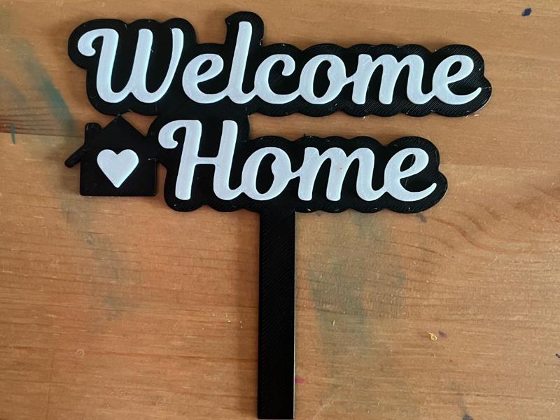 welcome home cake topper