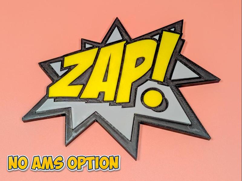 Comic Book ZAP Sign (AMS and NON AMS Versions)