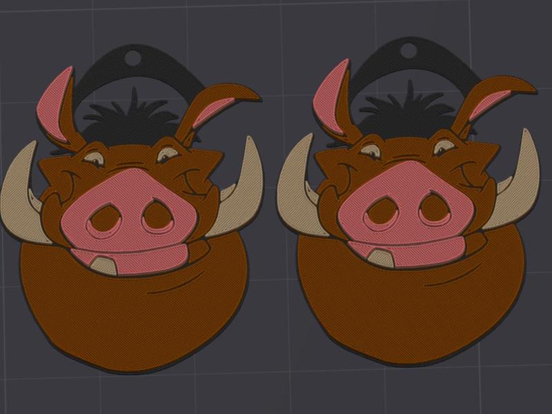Pumba Earrings Lion King (<60 minute print)