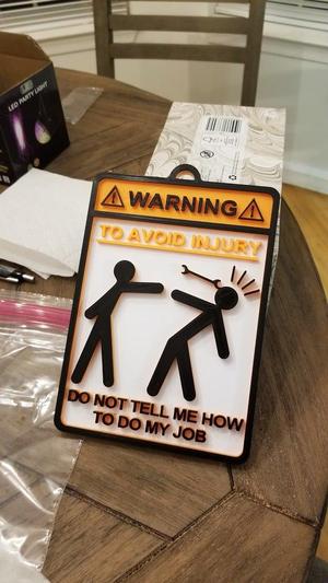 To Avoid Injury Sign! (Single Print)