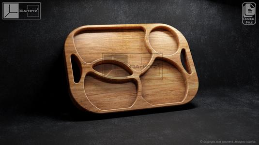 Circles Tray - CNC Files for Wood (svg, dxf, eps, ai, pdf)