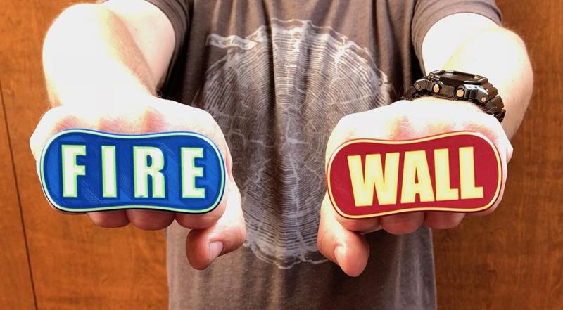 Firewall gangsta rings "FIRE" "WALL" multimaterial