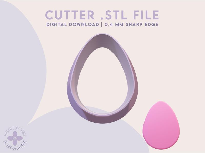 Egg Polymer Clay Cutter | Egg Cookie Cutter | Digital STL File