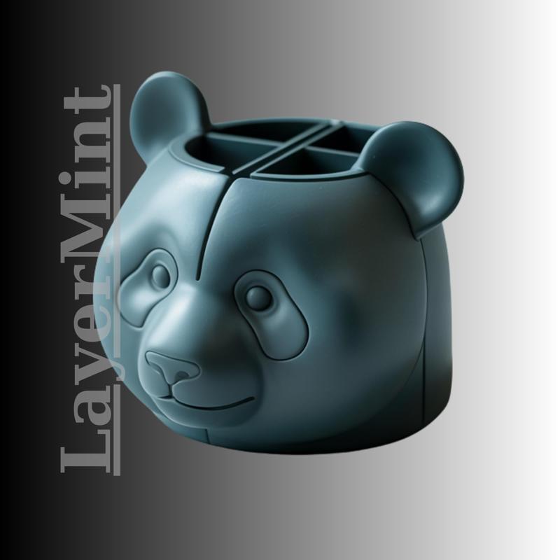 Panda Head Desk Organizer 🐼 | Cute Animal Pen Holder | 3D Print STL File
