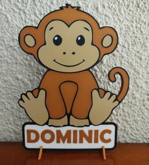 DECORATIVE MONKEY SIGN WITH BRACKETS (EDITABLE)