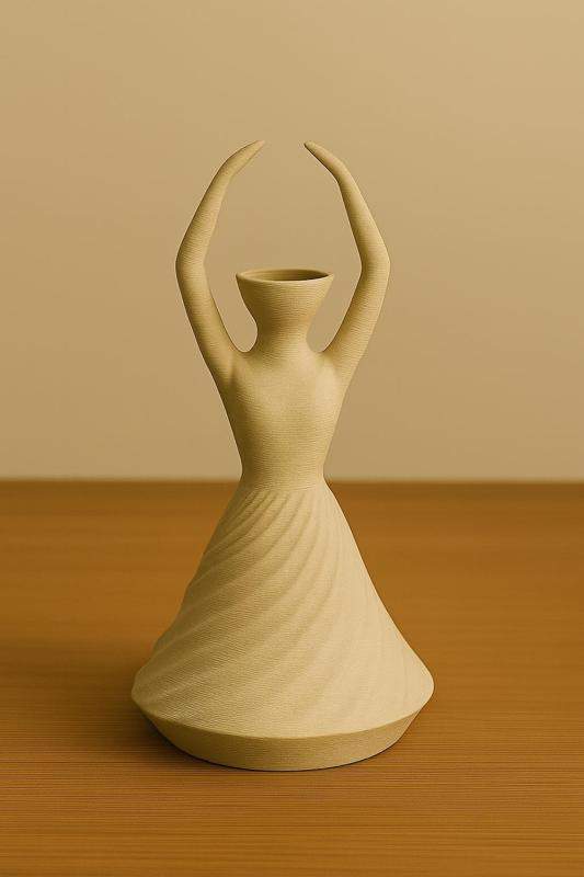 Elegant Woman Planter – Abstract Goddess Flower Vase STL