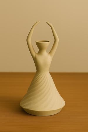 Elegant Woman Planter – Abstract Goddess Flower Vase STL