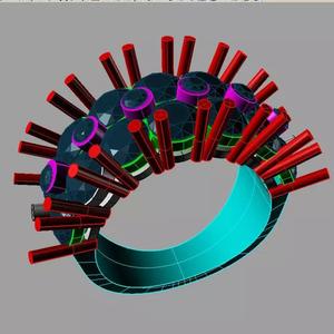 Women ring with gems 3dm stl 3D print model an 188