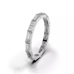 Women ring with round and baguette stones 04