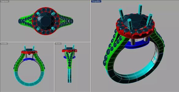 Women Gemstone Tiffanys Style Gold Ring Anello AN252