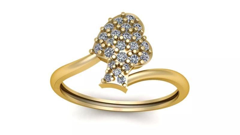 Women Fashion Heart Diamond  Ring 3d Printable Model