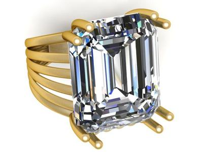 LUXURY BIG STONE RING 3D PRINTABLE MODEL