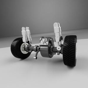 Rear axle upgrade with differential for Universal pickup chassis