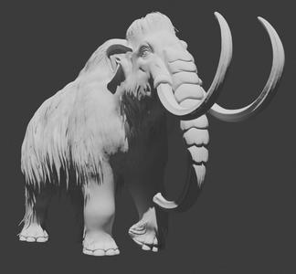 Giant 3D woolly mammoth