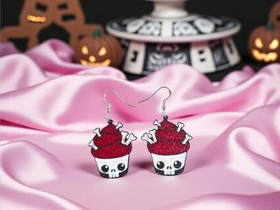 Deadly cupcake earrings