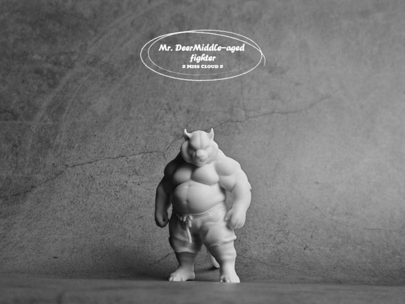 Mid-life Fighter Series Tiger Office Decoration Ornament