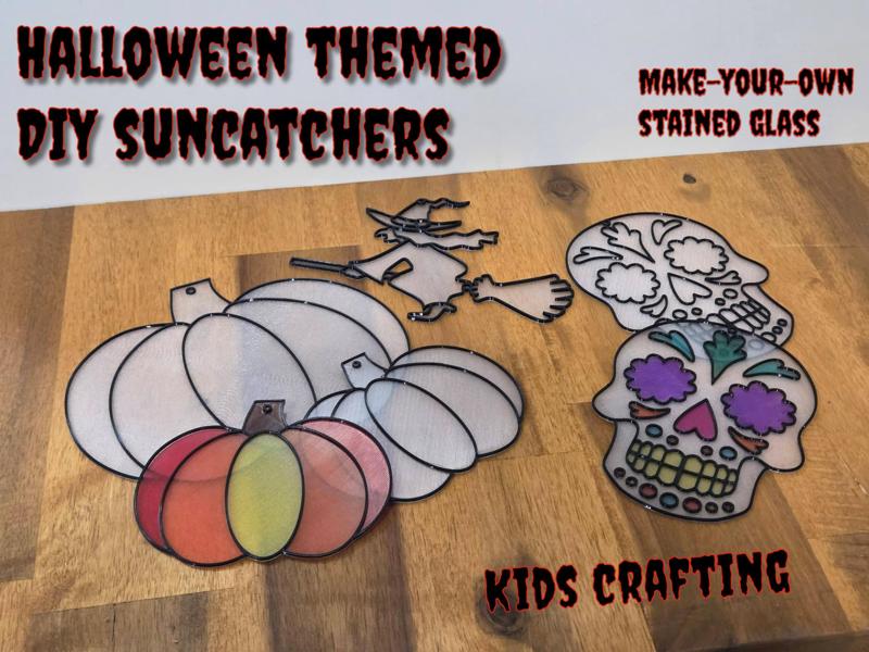 Halloween Themed DIY suncatchers - kids craft