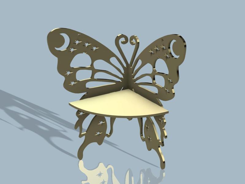 Butterfly Corner Shelf – Decorative Wall Piece