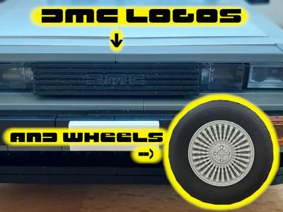 BlueBrixx Delorean Logos & Wheels