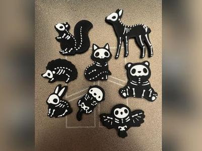 Cute animal skeletons magnets