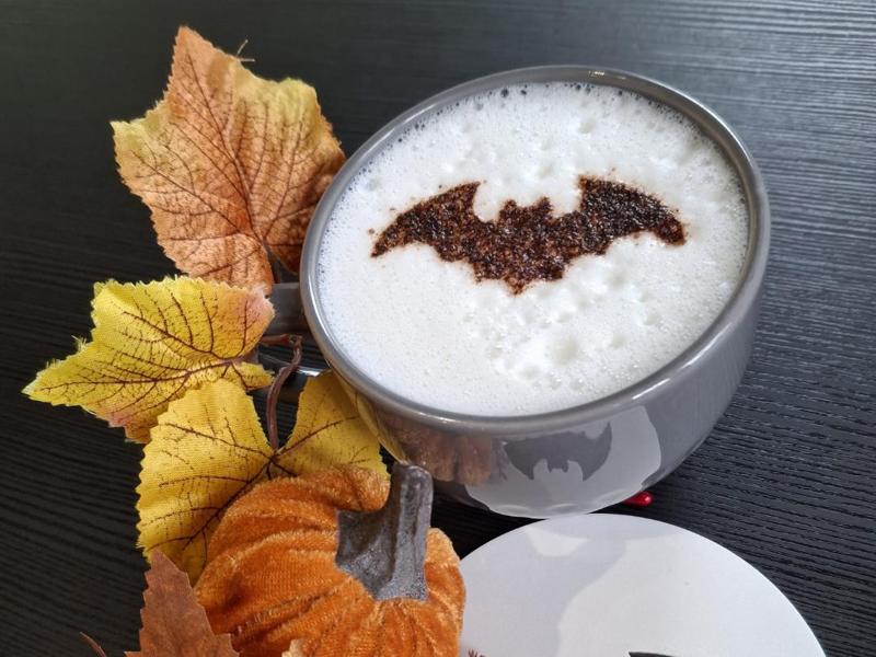 Coffee Stencil Art - Bat - Halloween