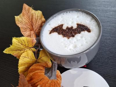 Coffee Stencil Art - Bat - Halloween