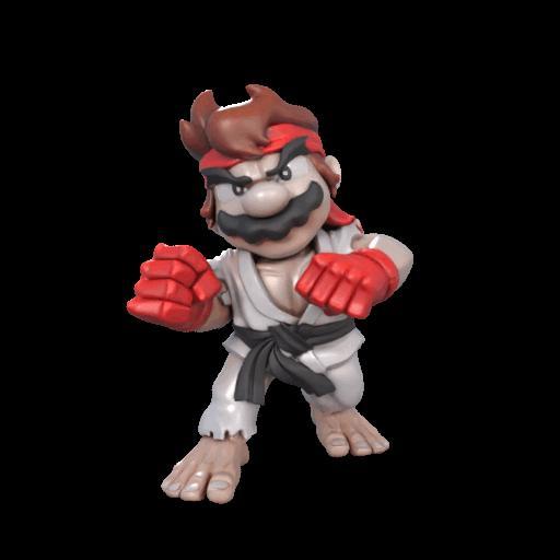 Mario Ryu Fusion Nintendo Capcom 3D Gamer Figure 