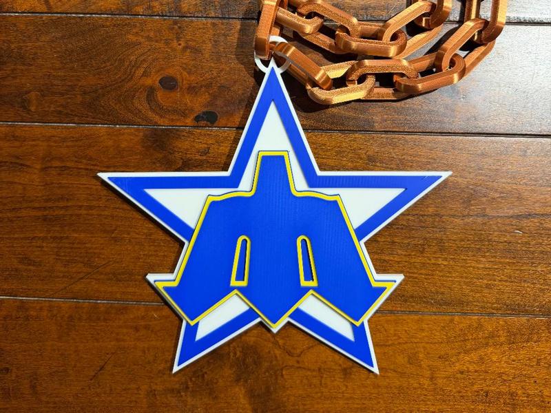 Seattle Mariners Oversized Necklace Trident Logo