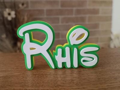 Disney Name Sign Rhis Kid Room Wall Decor Tag 