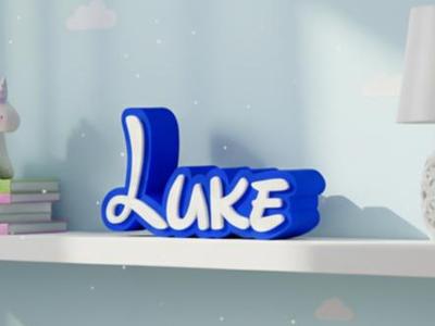 name tag lettering Luke