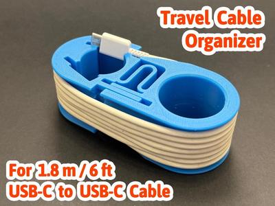 USB-C to USB-C 1.8m/6 ft Cable Storage Organizer